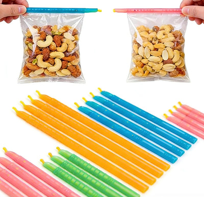 Palitos selladores de bolsas mágicas 16 unidades 4 tamaños reutilizables