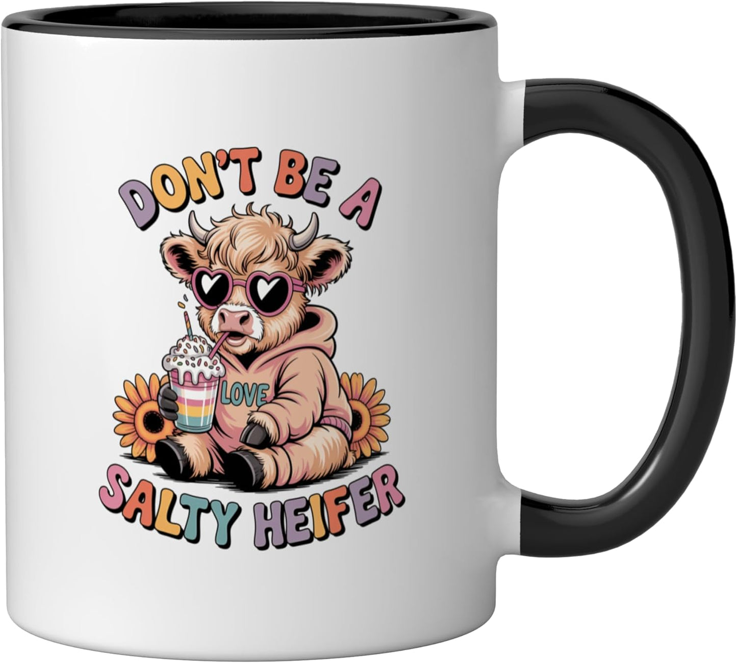 Taza Cerámica Bovino Altolandés Negro/Blanco