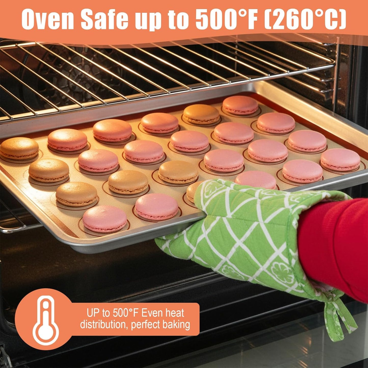 Alfombrillas de silicona para hornear macarrones antiadherentes 16.54 x 11.61