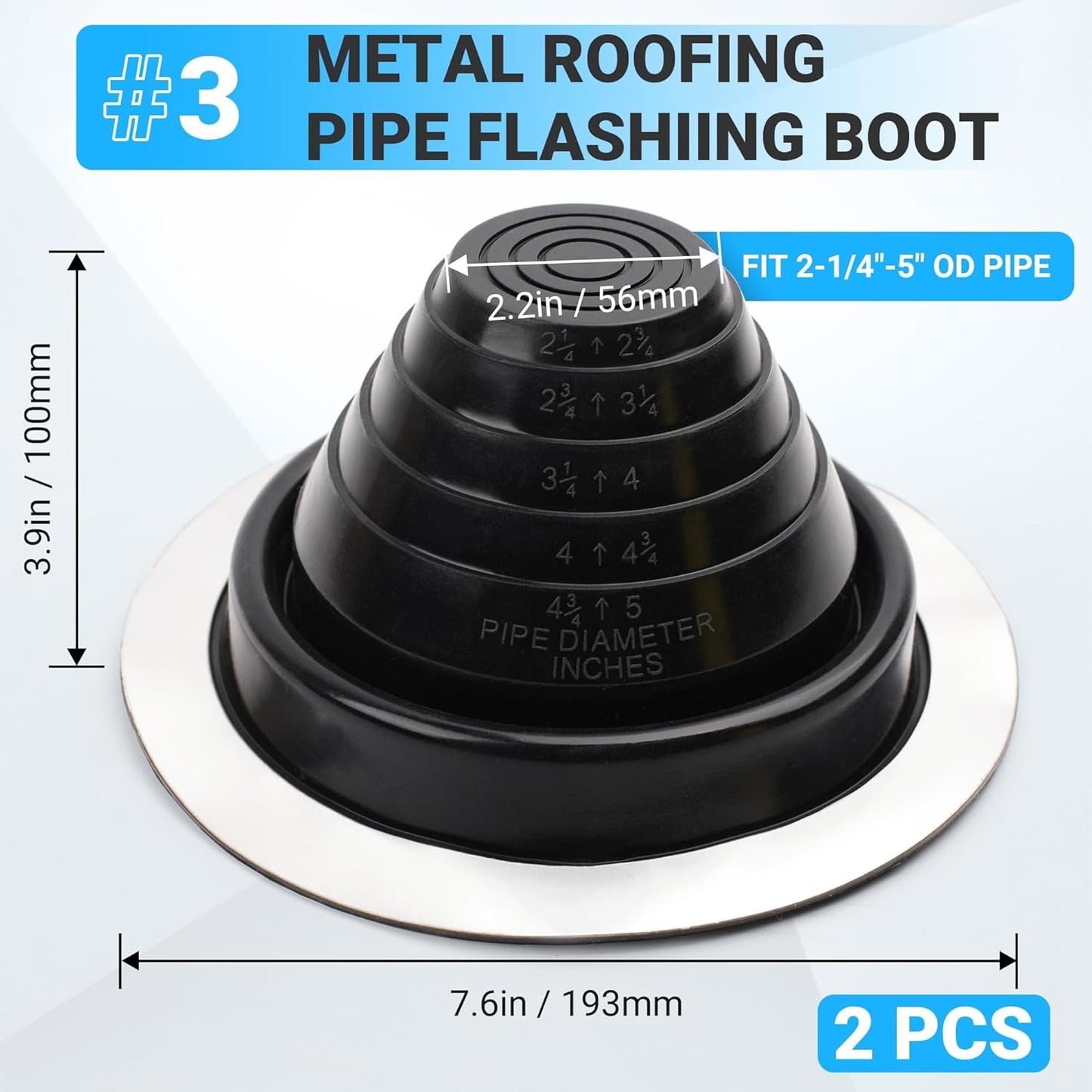 Cubierta ventilación techo silicona negro 4-5pulg