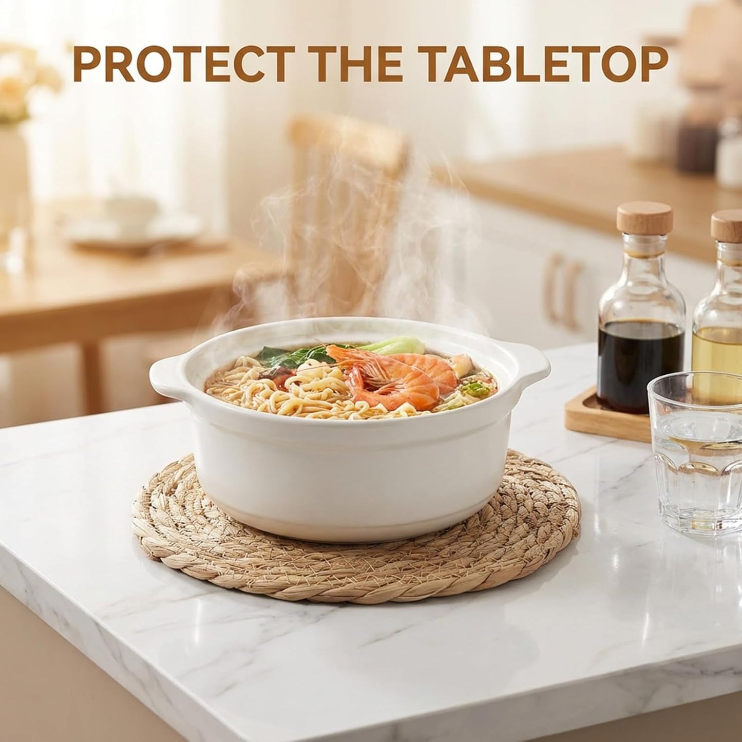 Juego de salvamanteles para platos calientes, mesa y encimera de cocina 2 piezas resistentes al calor