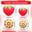 3 Linternas Papel Fresa 8x12pulg Rojo Decoración Fiesta