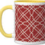 Taza cerámica Maroon Red Trellis Preppy Chinoiserie amarillo/blanco