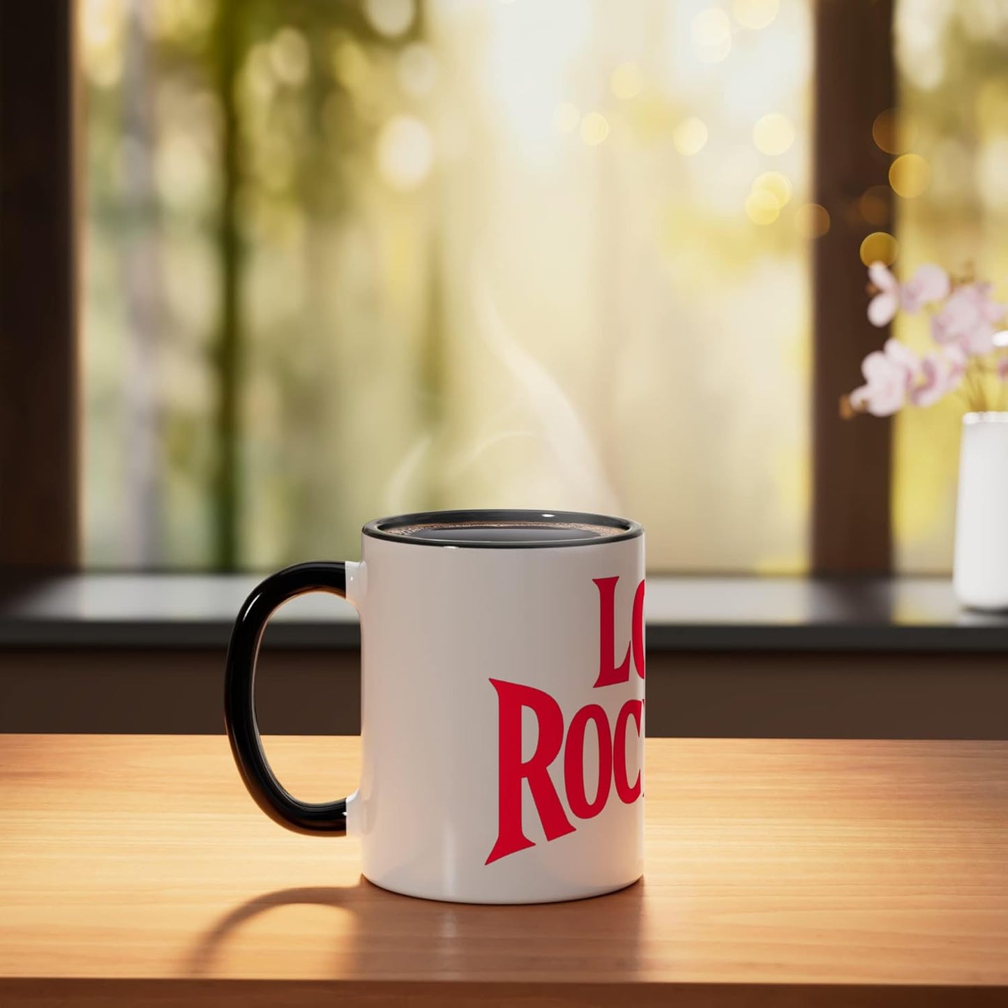 Taza cerámica con diseño logotipo atlético negra/blanca