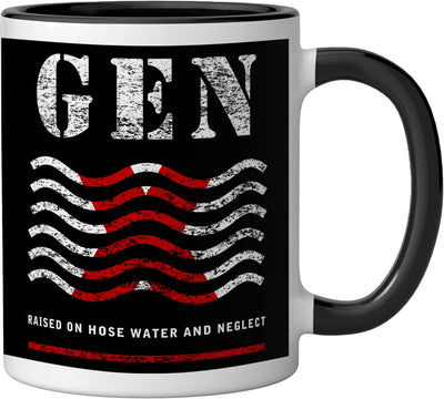 Taza Cerámica Desgastada Gen X Negro/Blanco