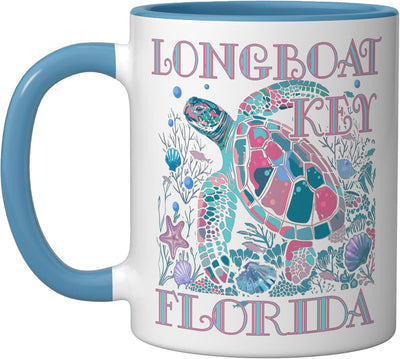 Taza de cerámica LONGBOAT KEY FL Tortuga Lover colorida