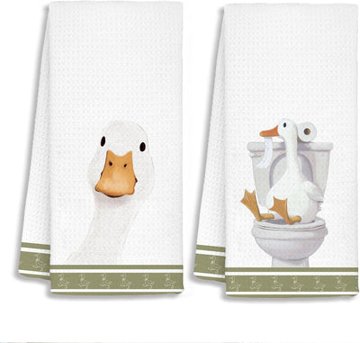Toallas de baño para niños con ganso y animales de granja, juego de 2