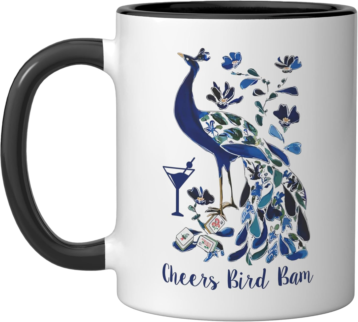 Taza Cerámica Juego Mahjong Negro/Blanco