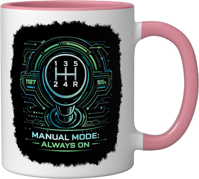 Taza cerámica para cambio de marchas en modo manual rosa/blanca