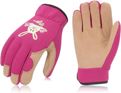 Guantes jardinería niños 5-6 años talla M color morado