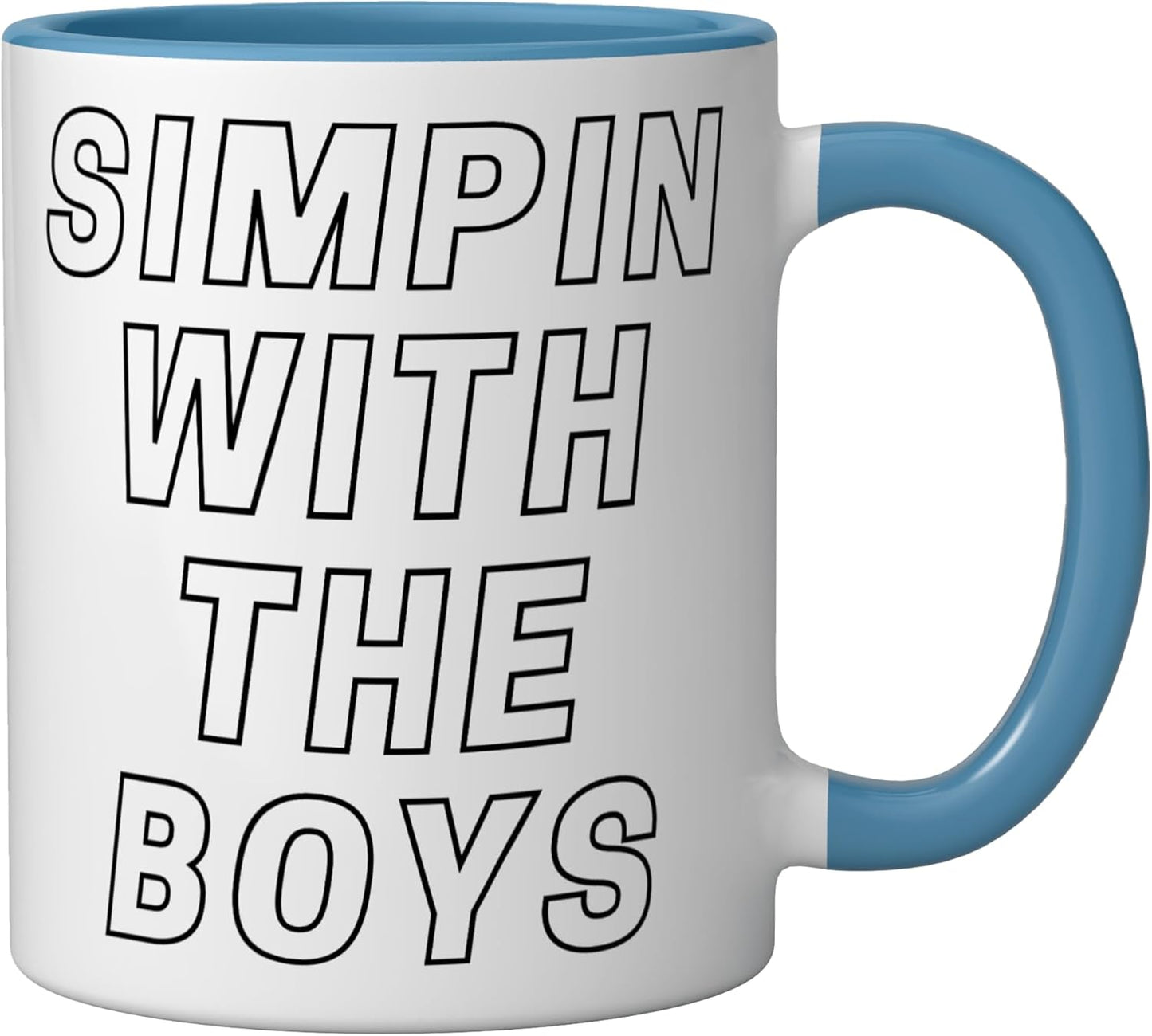 Taza Cerámica Simping With The Boys Azul/Blanco