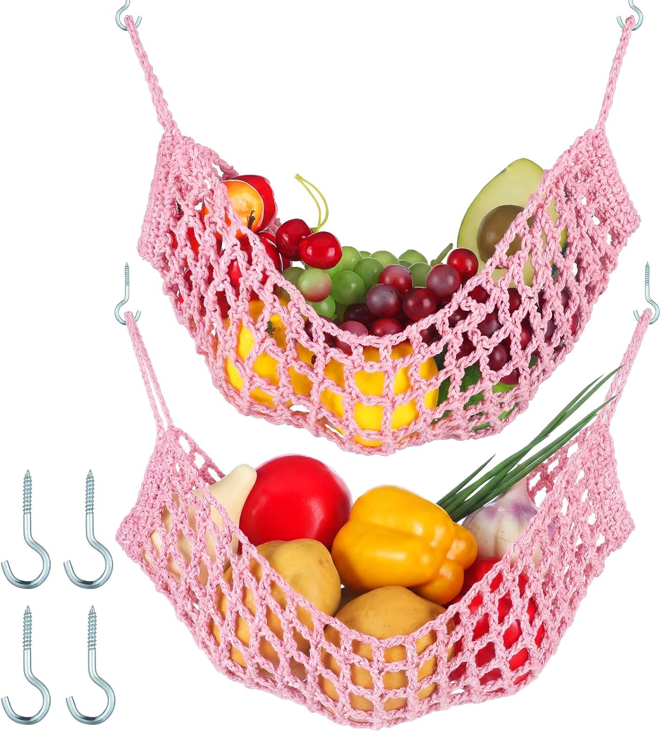 Hamaca de frutas macramé grande 11.8 x 20 pulgadas para cocina