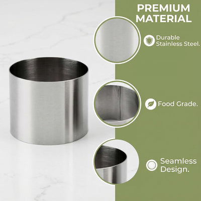 Molde redondo tartas 2pulg acero inox cortador pastelería