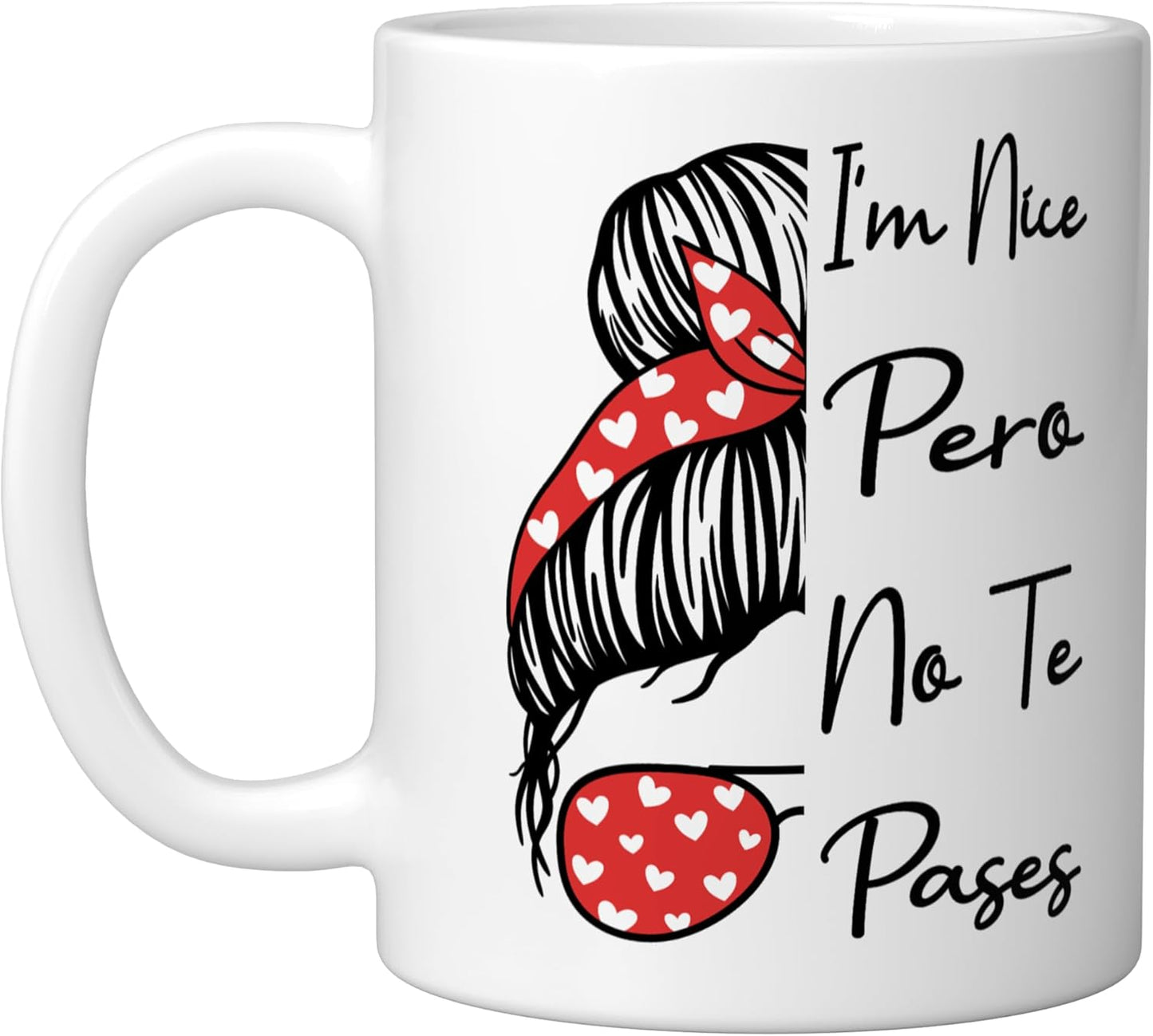 Taza Cerámica Blanco Frase Messy Bun Humorista