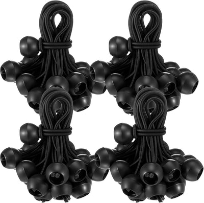 120 Cuerdas Elásticas Bola Negro Resistente UV