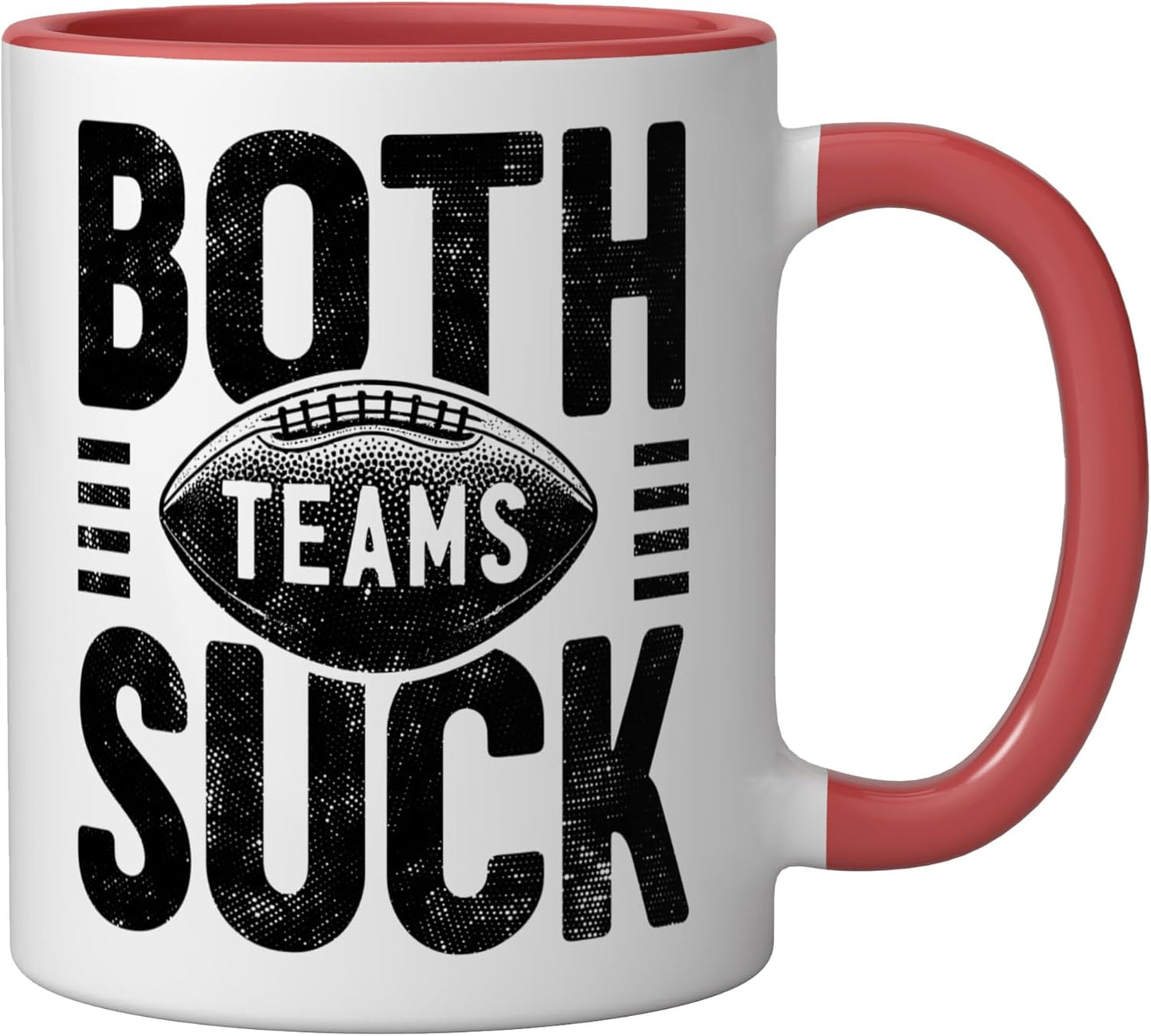 Taza cerámica para fanático del fútbol con meme de ambos equipos
