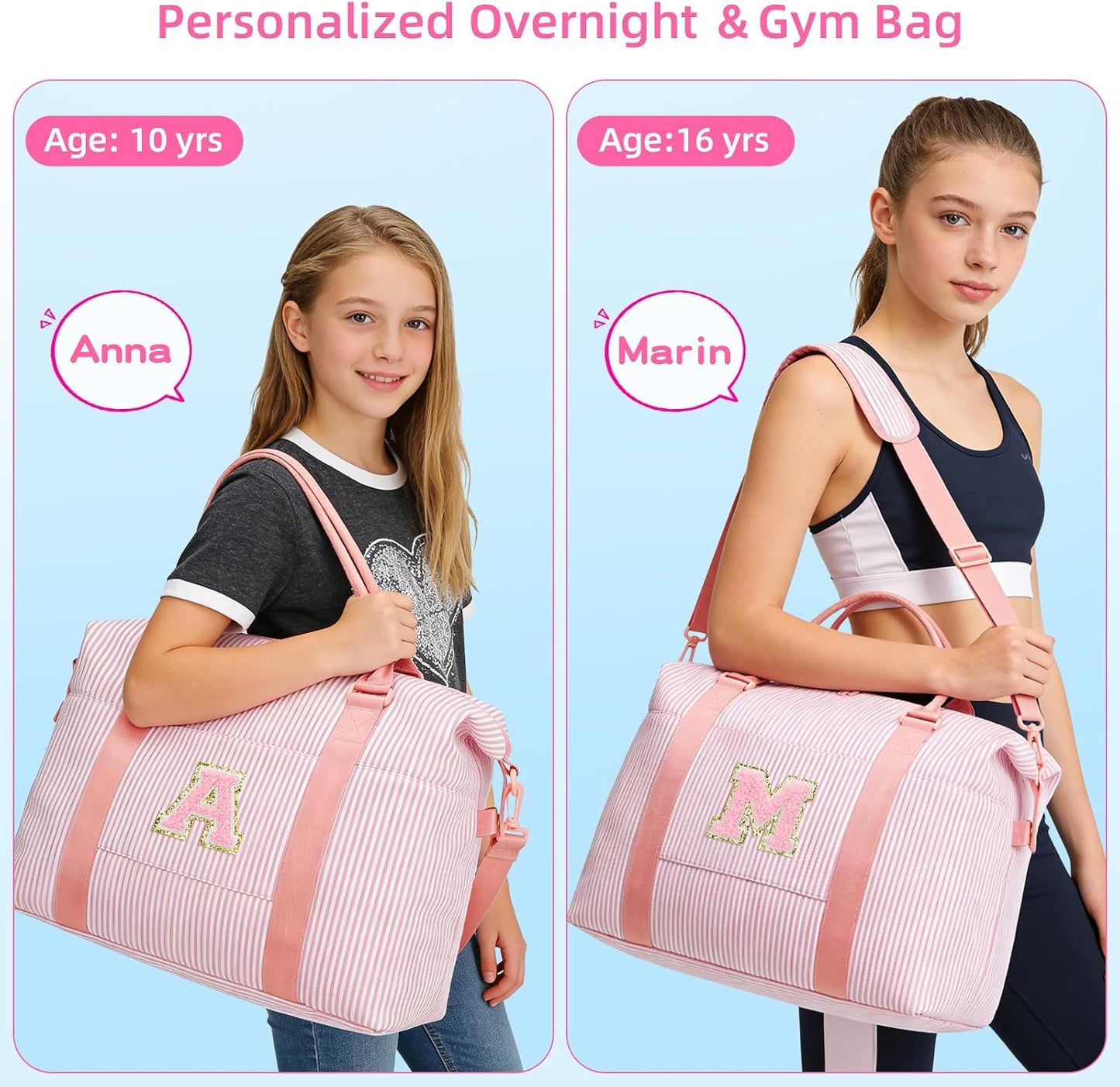 Bolsa viaje personalizada para bailar niña mujer Rosa
