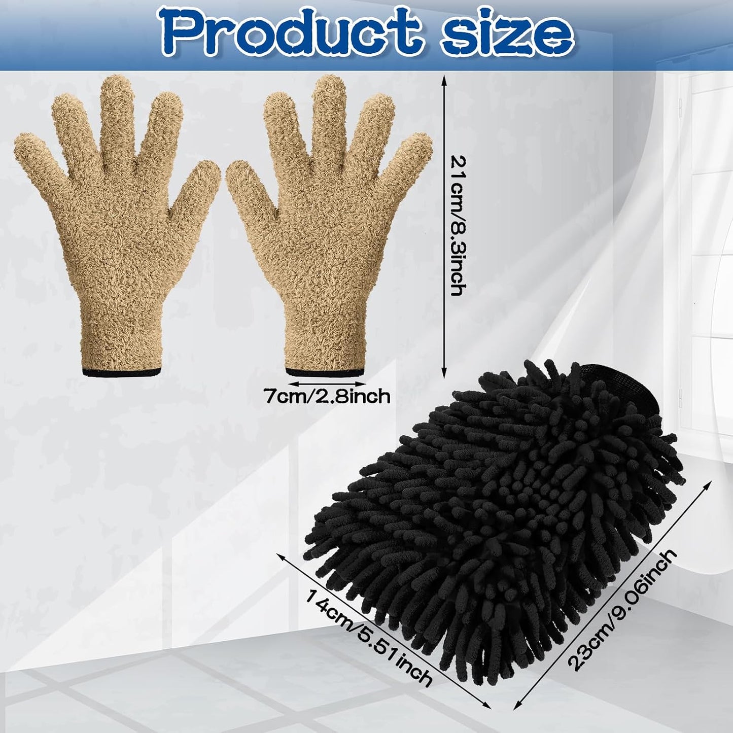 Guantes microfibra para limpiar polvo 6uds casa autos