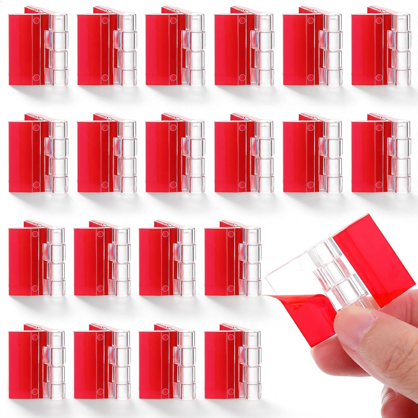 20 Bisagras Acrílicas Transparentes Autoadhesivas 1.378x0.984pulg