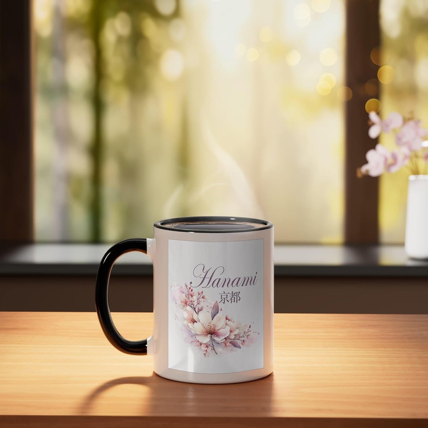 Taza Cerámica Hanami Kyoto Negro/Blanco