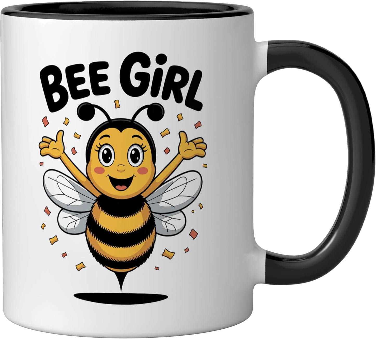 Taza de cerámica bumblebee para fiesta cumpleaños negra/blanca