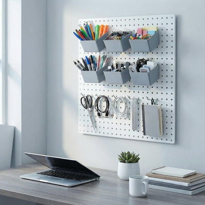 Set 4 Cubos Almacenamiento con Ganchos 2pulg Pared