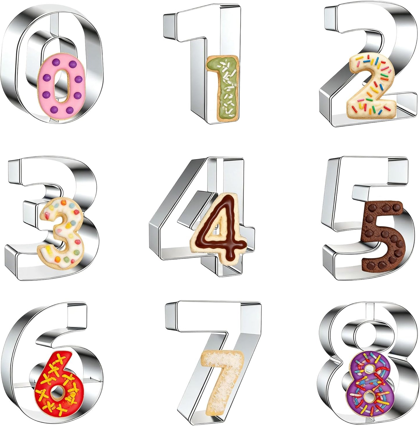 Set 9 cortadores galletas 0-8 acero inox