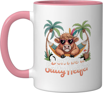 Taza de cerámica para amantes de vacas highland con diseño divertido