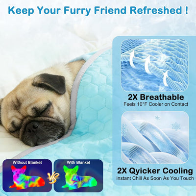 Manta refrescante para perro seda hielo con felpa suave 30x40