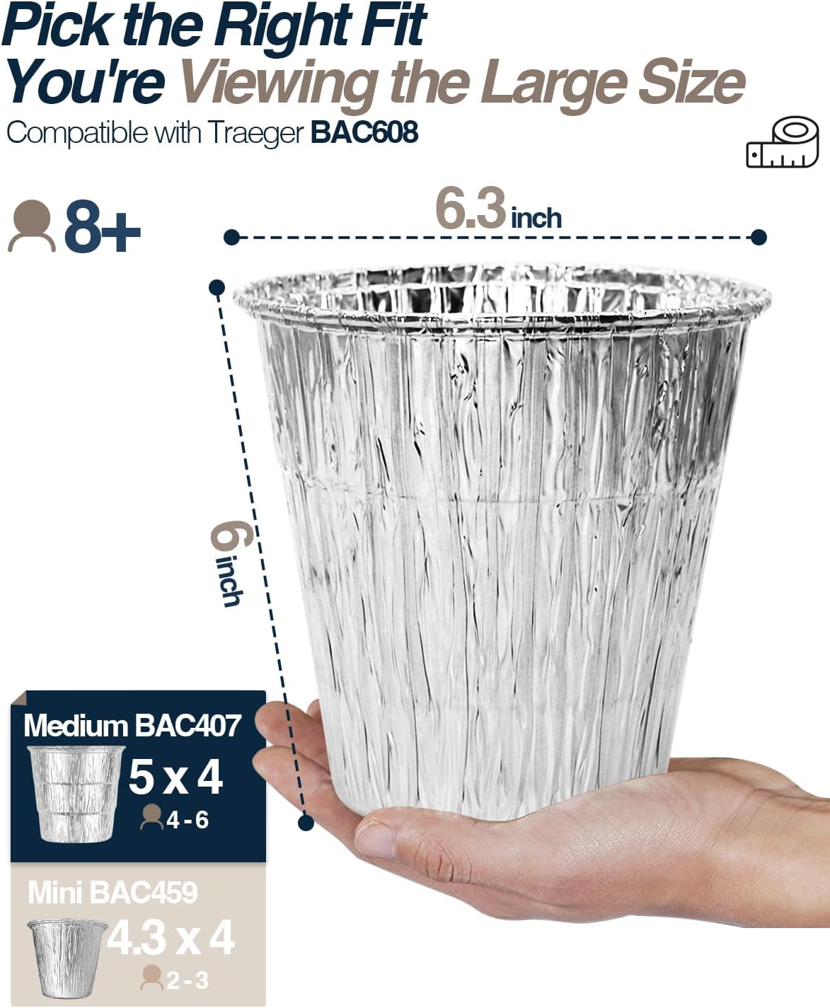 Revestimiento cubo grasa Traeger BAC608 para bandeja goteo