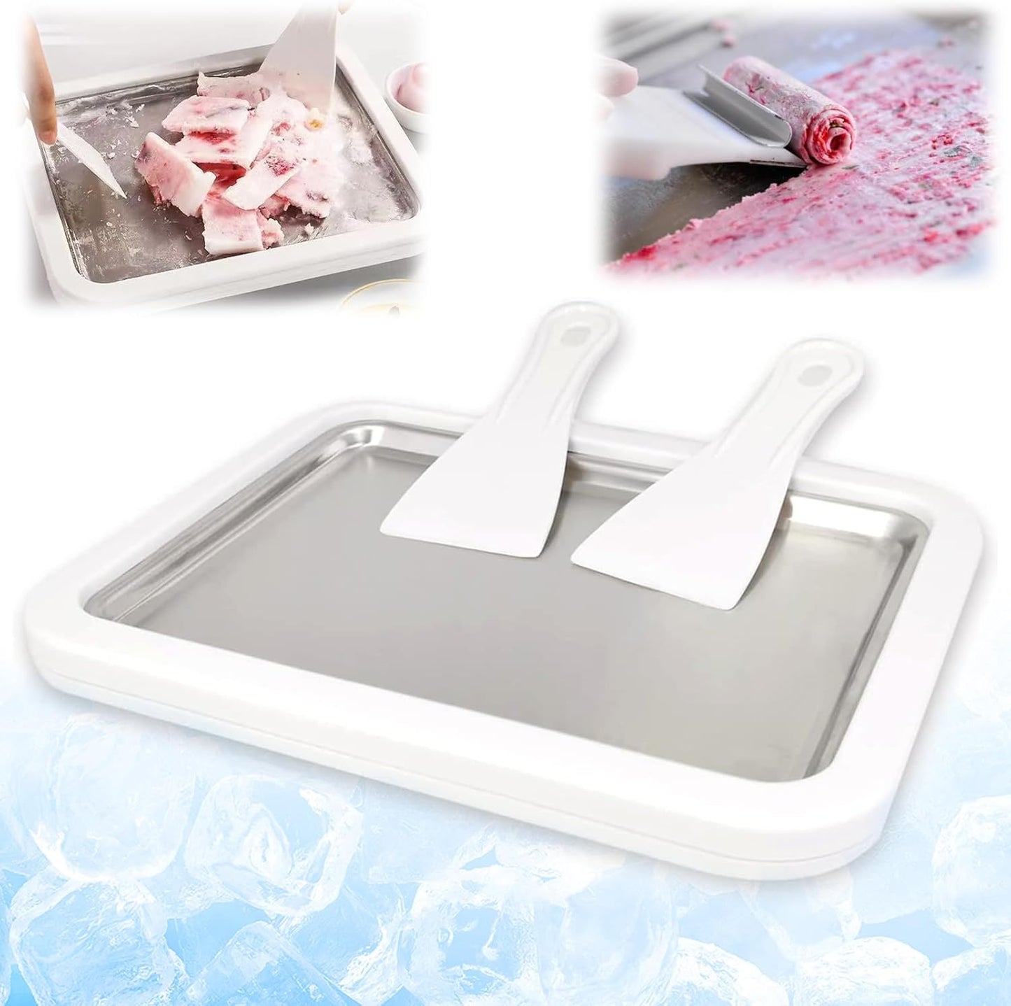 Máquina de helados enrollada portátil con raspadores dobles