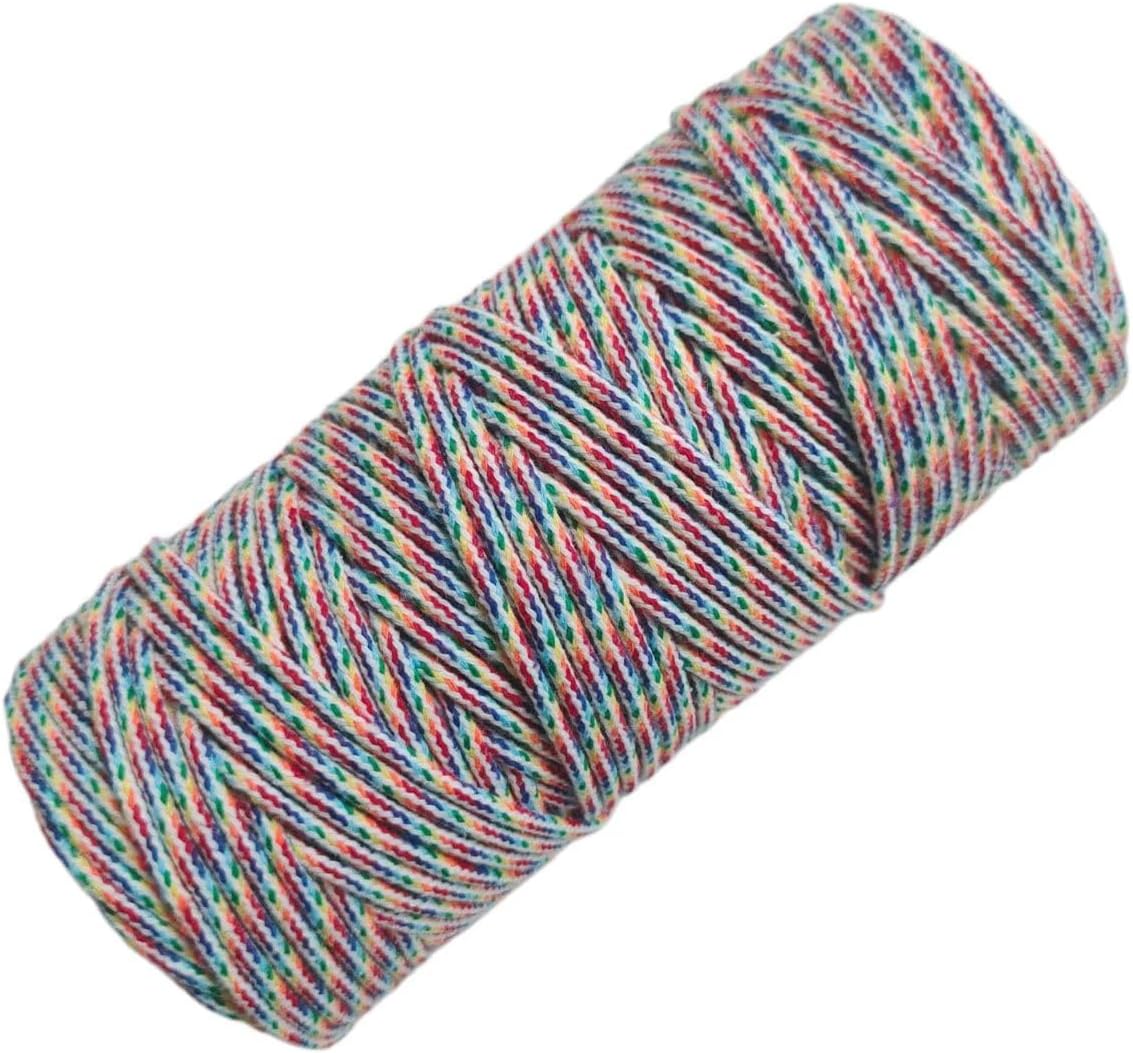 Cordón macramé natural 0.12pulg x 109yardas hilo algodón torcido