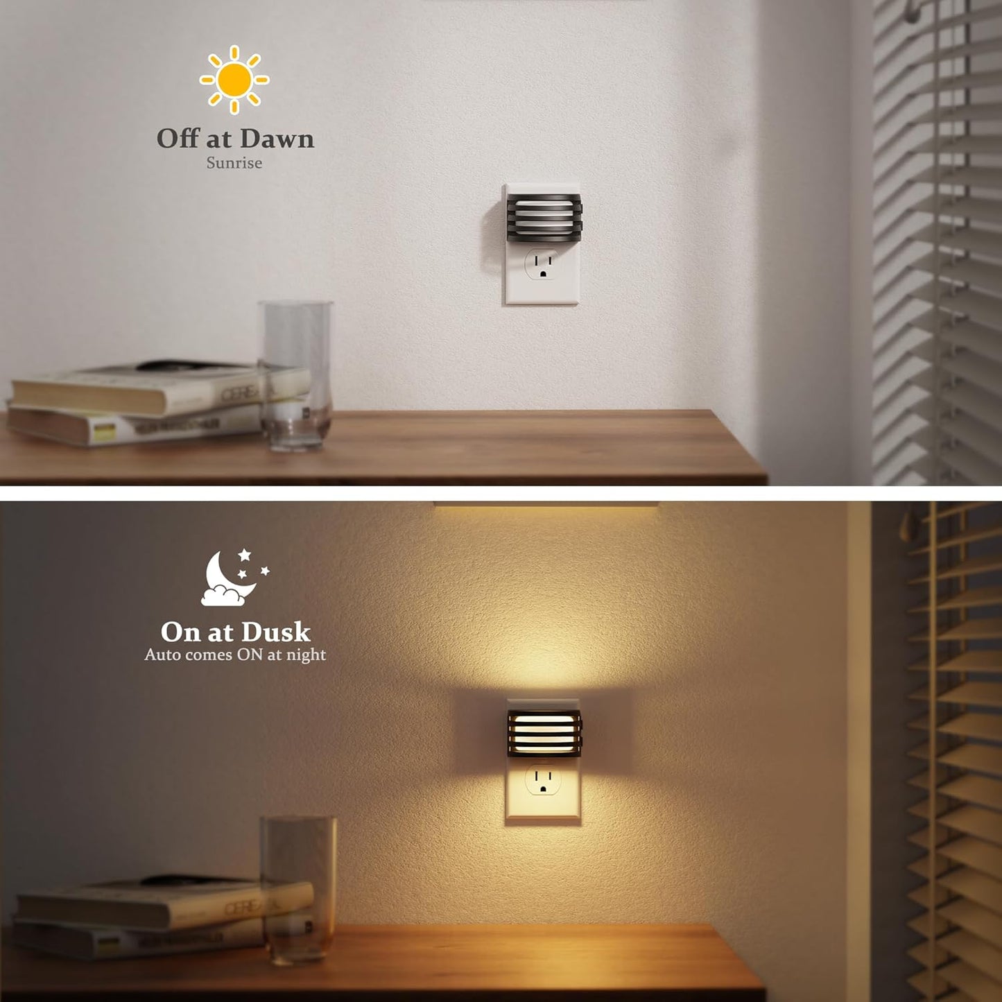Luces Nocturnas LED Enchufables 2 Pzas 3 Colores Ajustables