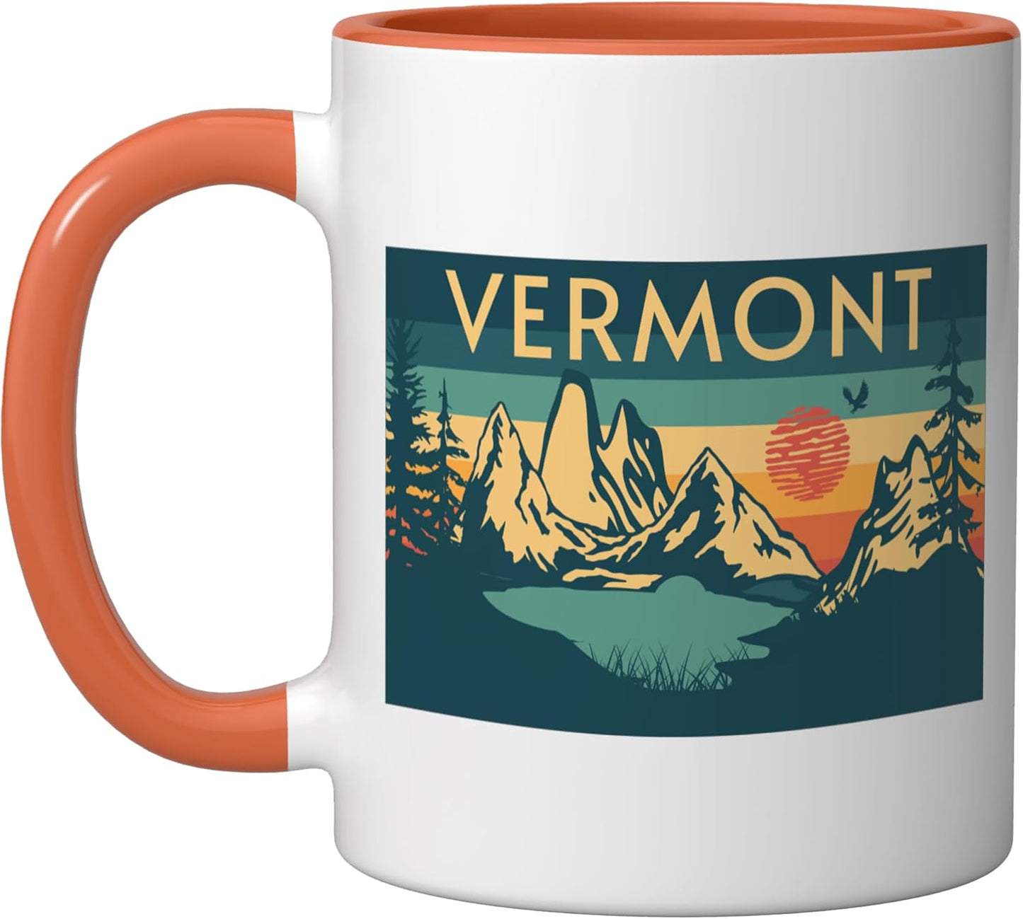 Taza cerámica Vermont naranja/blanca