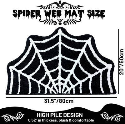 Tapete baño gótico Halloween 31x20pulg antideslizante negro
