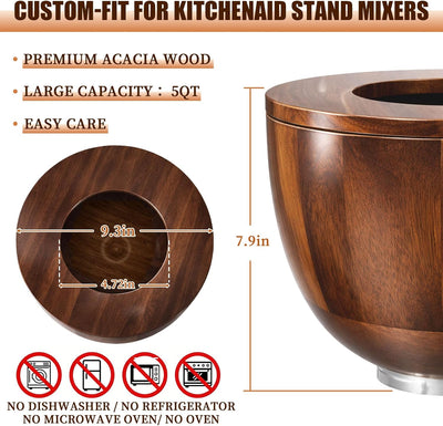 Tazón acacia 5qt con tapa comp KitchenAid