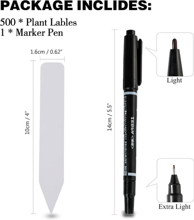 Etiquetas plástico 4pulg para plantas jardín 500uds