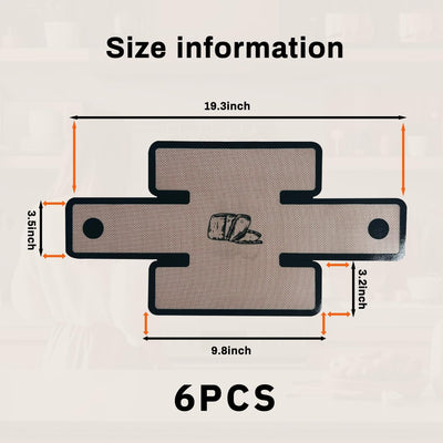 Paquete de 6 forros de silicona para pan 9 x 5, 9.5 x 5 y 10 x 5 pulgadas
