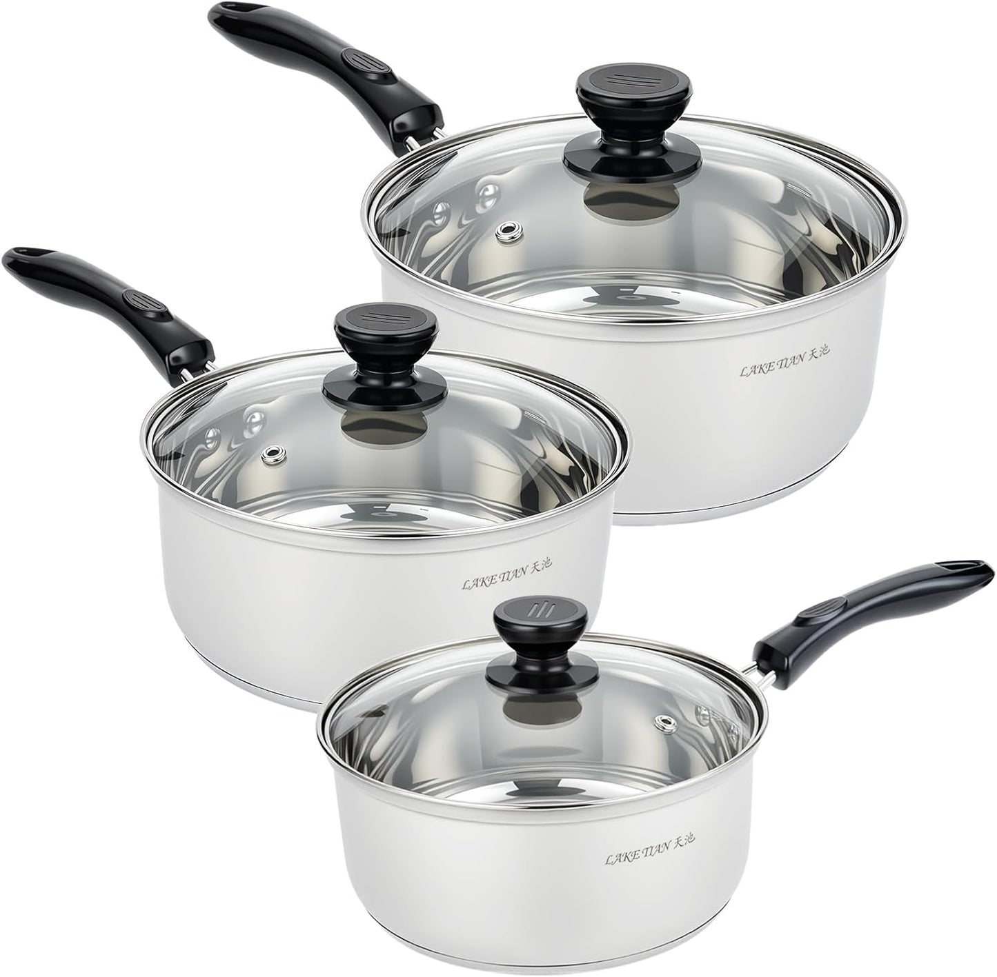 Cacerola acero inox 2.5-5.5qt compatible todas estufas