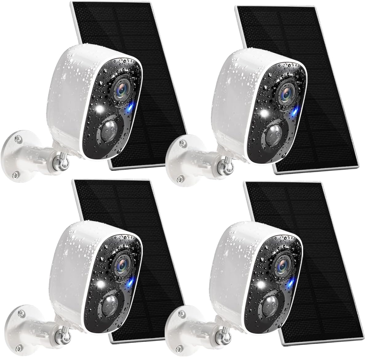 Cámaras seguridad solar inalámbricas 2K IP65 paquete 4