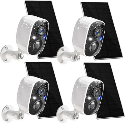 Cámaras seguridad solar inalámbricas 2K IP65 paquete 4