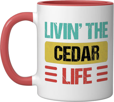 Taza cerámica Cedar Name roja/blanca
