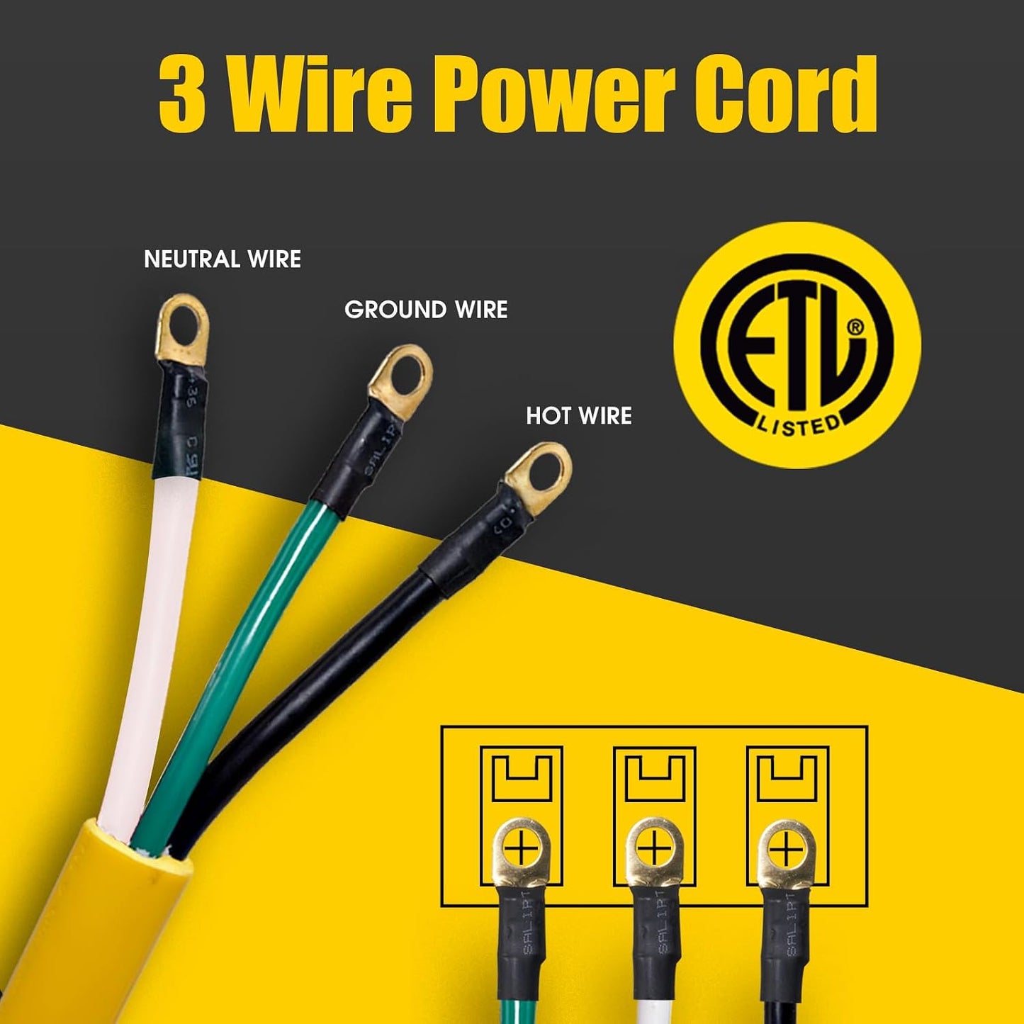 Cable repuesto 3 clavijas NEMA TT-30P 30A 125V RV 6ft ETL