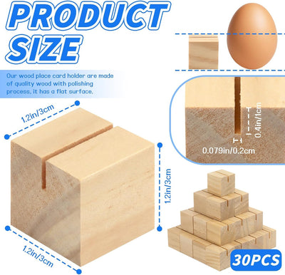 30 Soportes Madera para Números Mesa 1.2x1.2pulg Bodas Fiestas