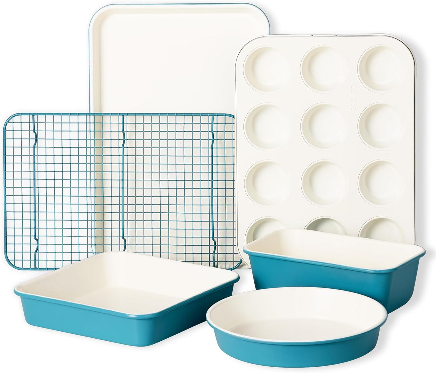 Set 6 Sartenes Cerámica Antiadherente para Hornear Pan Azul