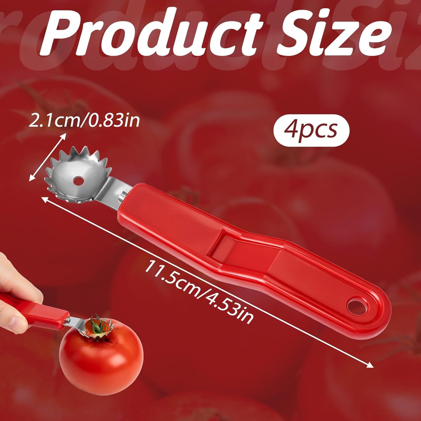 4 herramientas descorazonador tomate acero inox