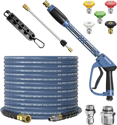 Kit manguera lavadora presión 4800 PSI 50ft conector 3/8 pulg