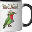 Taza Cerámica Observar Aves Ruby Throated Hummingbird Negro/Blanco