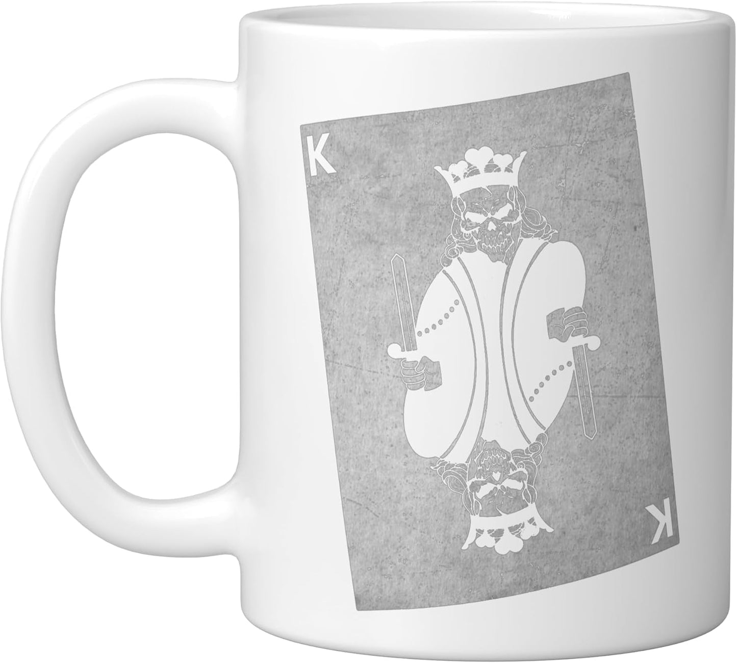 Taza Cerámica Juego de Cartas Calavera Reina Blanco