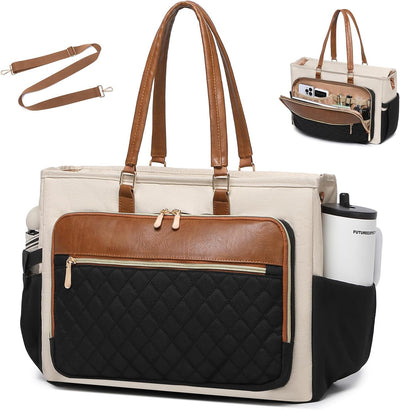 Bolsa computadora 17.3pulg mujer con soporte taza y bolsillos